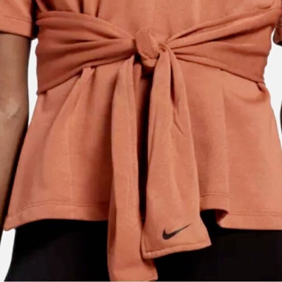 Nike Studio Yoga Wrap Top Dusty Peach Small XS - Picture 4 of 4
